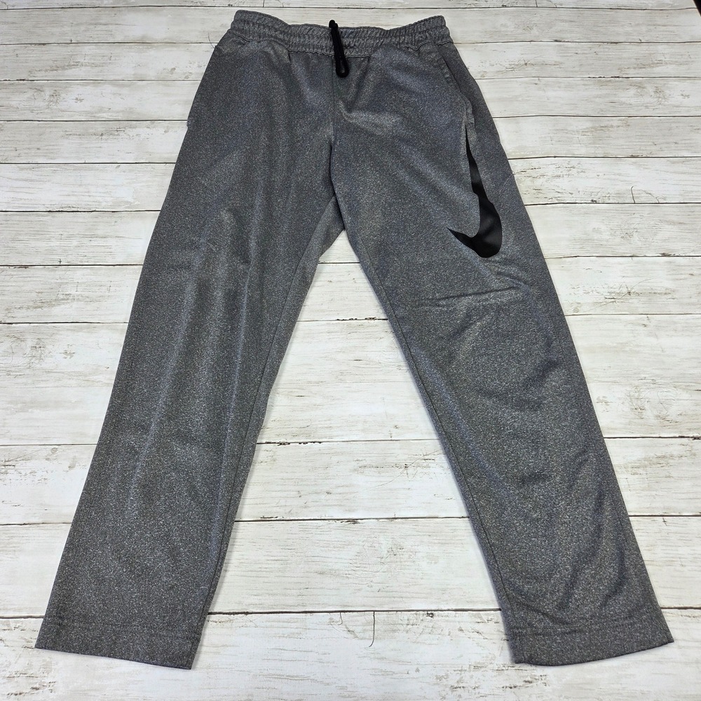 Nike Pants Mens Small Grey Dri-FIT Fleece Joggers Tapered Swoosh Training Active